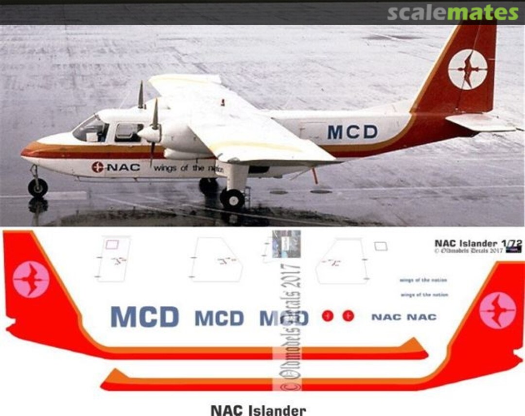 Boxart Islander - NAC OMD0484 Oldmodels Decals