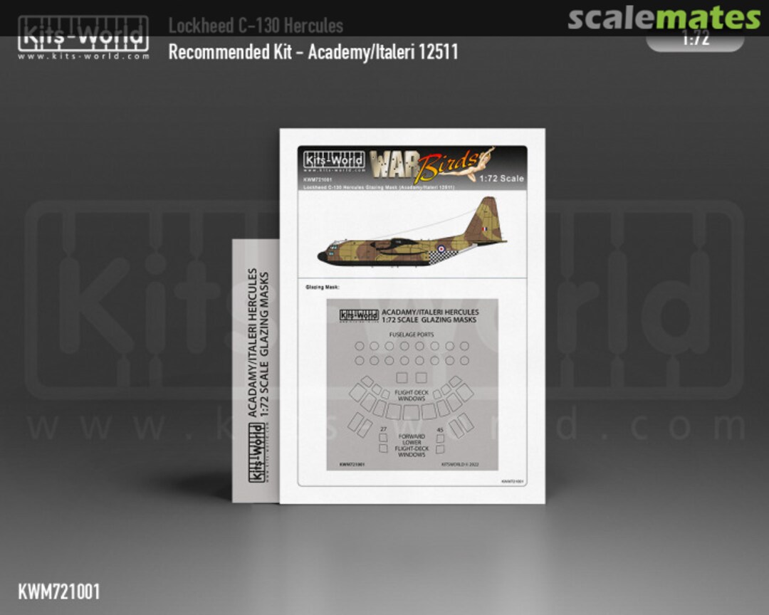 Boxart Lockheed C-130H/E Hercules ROKAF & USAF Canopy/Wheels Mask KWM721001 Kits-World