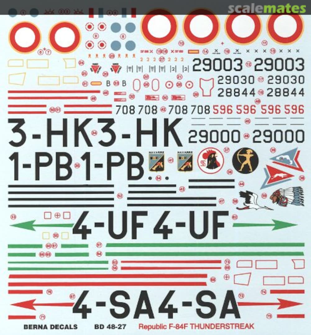 Boxart F-84F Thunderstreak BD 48-27 Berna Decals