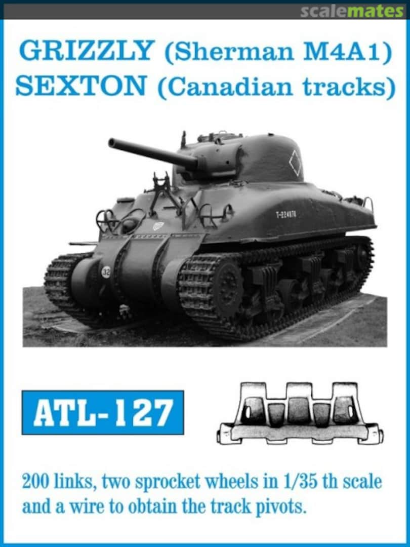 Boxart Grizzly Mk. I(Sherman M4A1)/Sexton II Canadian Dry Pin Tracks ATL-127 Friulmodel