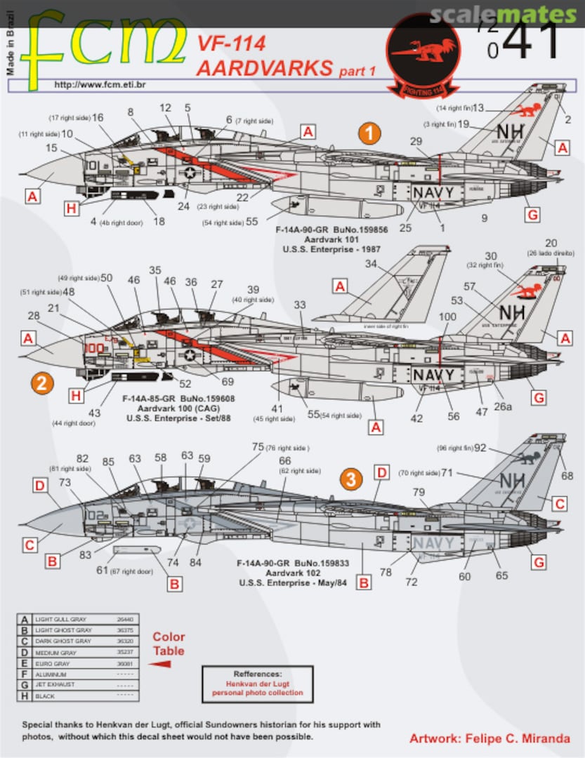 Boxart Grumman F-14 Tomcat: VF-114 Aardvarks Pt. 1 72041 FCM