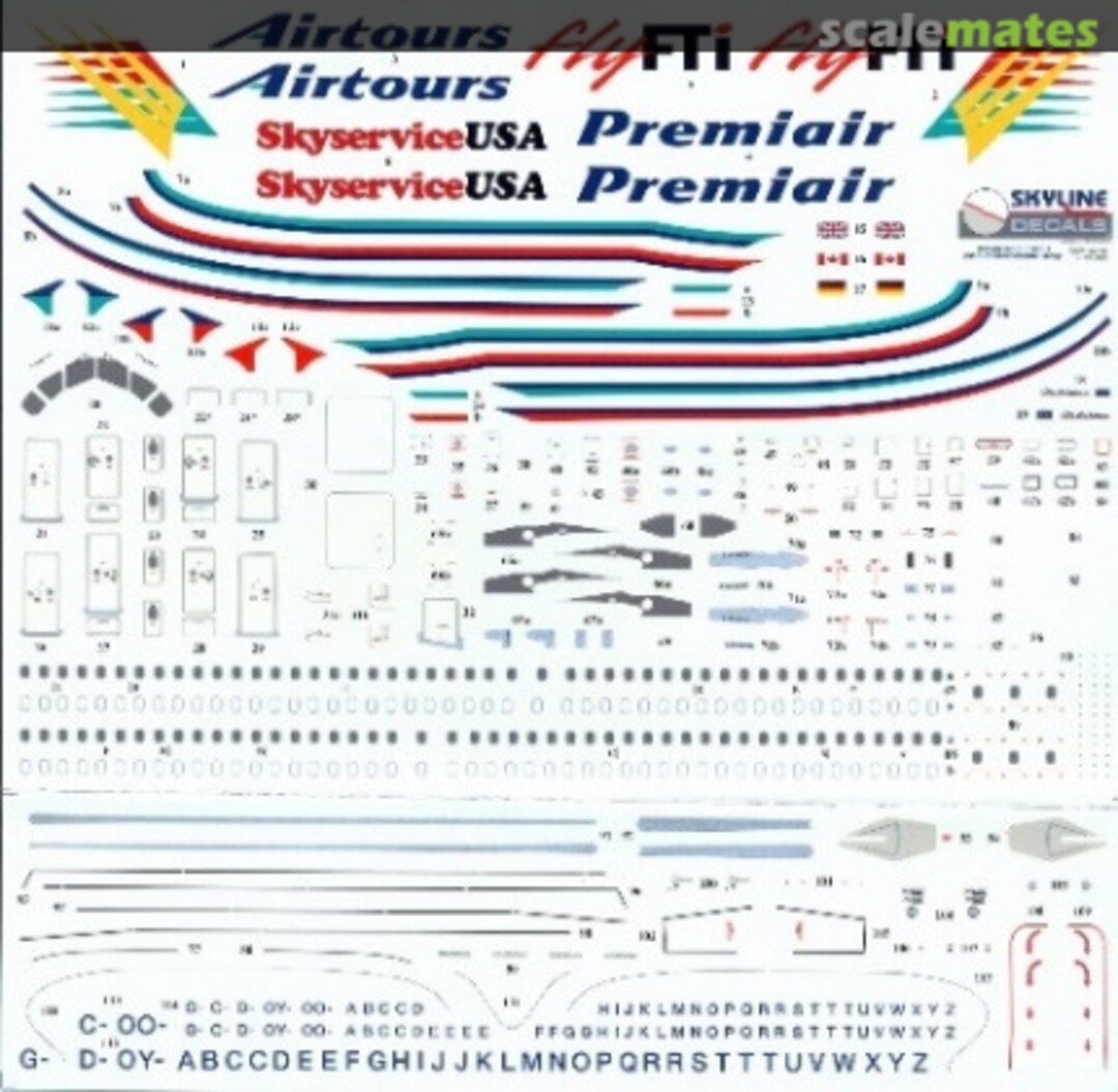 Boxart Airbus A320-212, A320-231, A321-211 SKY144-61 Skyline Decals