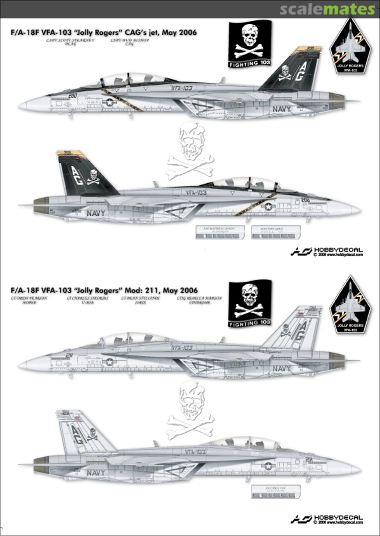 Boxart F/A-18F VFA-103 Jolly Rogers May 2006 AL48002V1 HobbyDecal