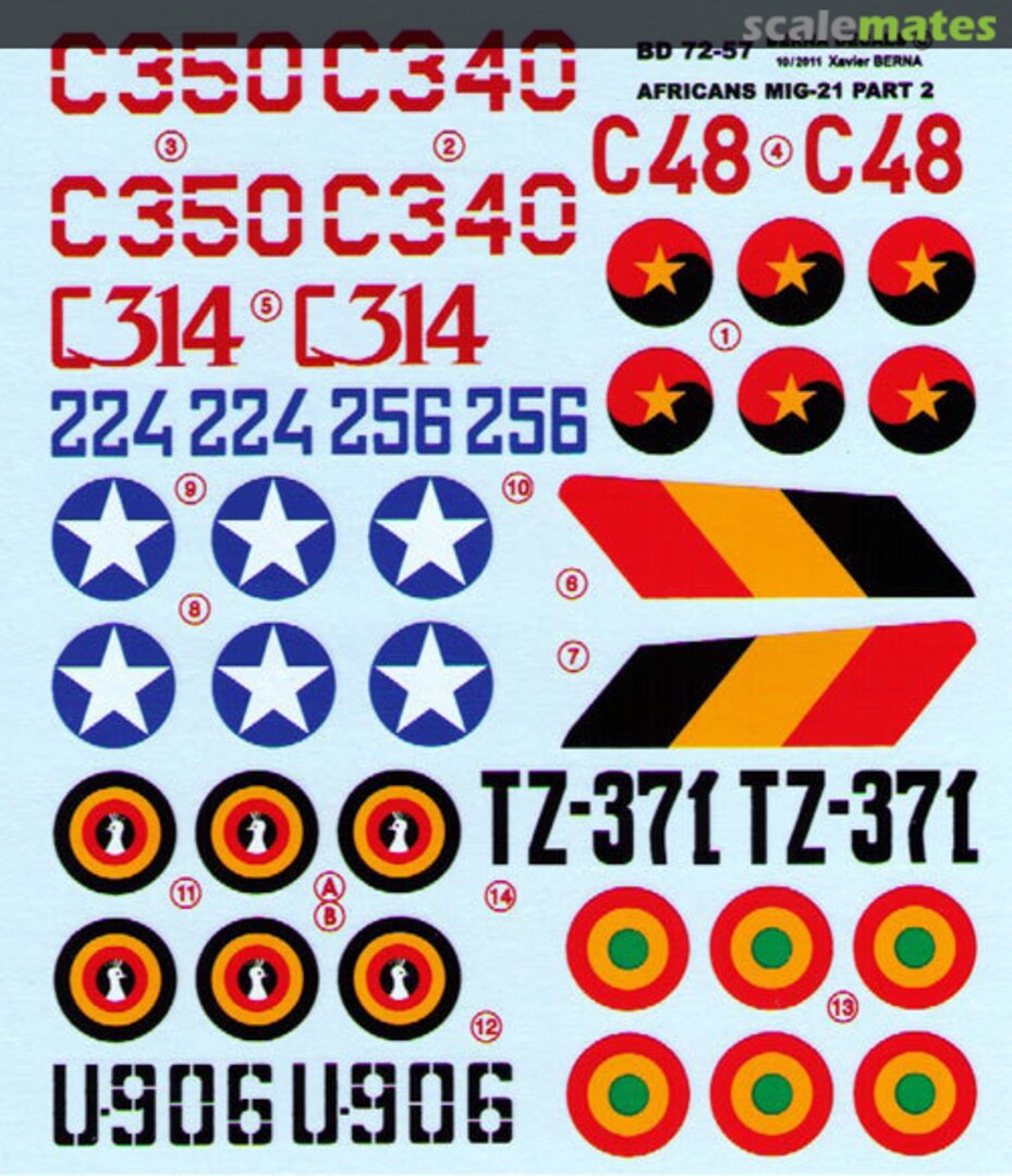 Boxart Africans MiG-21 BD 72-57 Berna Decals