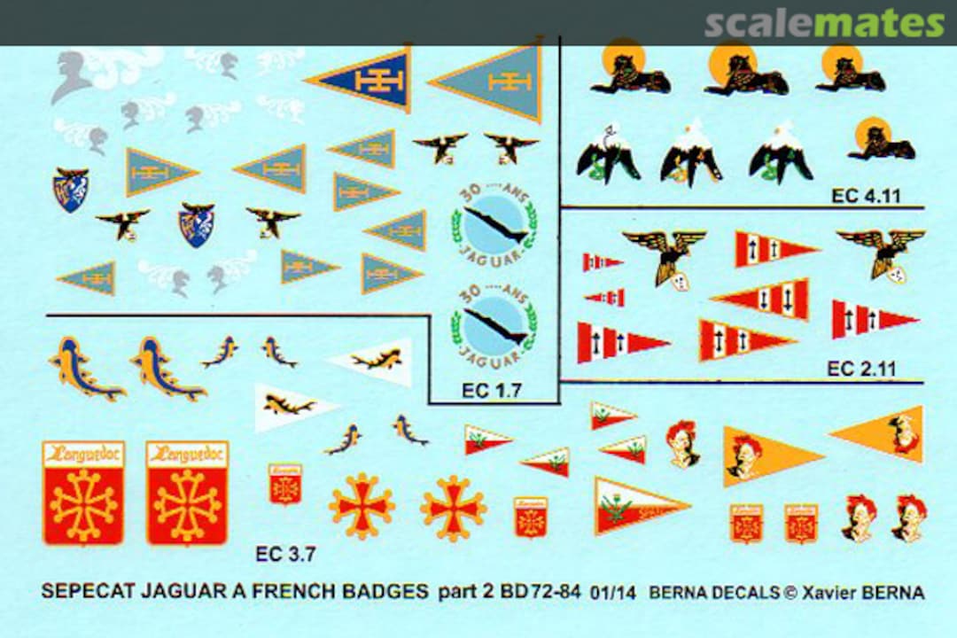 Boxart SEPECAT Jaguar A French badges BD 72-84 Berna Decals