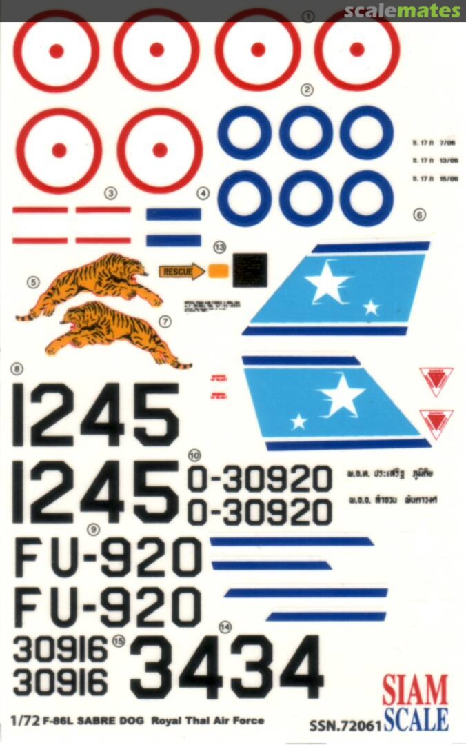 Boxart F-86L Sabre Dog 72061 Siam Scale