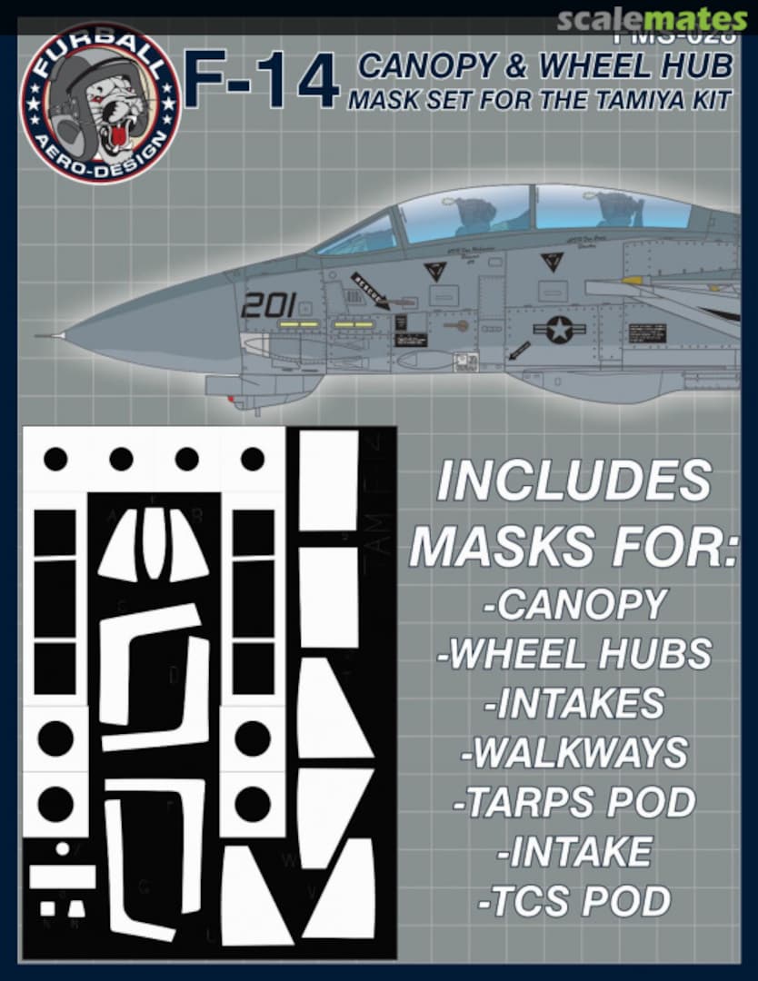 Boxart F-14 Canopy and Wheel Hub Mask Set FMS-028 Furball Aero-Design