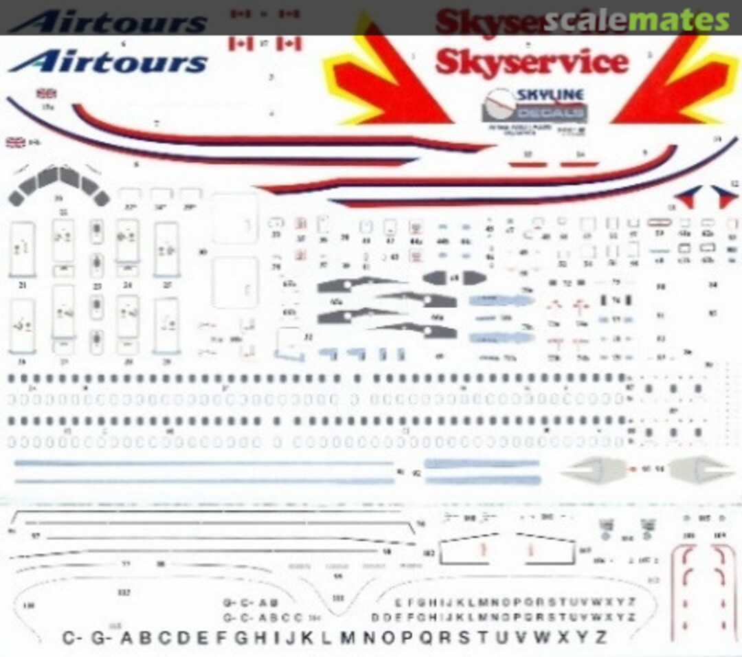 Boxart Airbus A320-231, A320-232, A320-214 SKY144-62 Skyline Decals