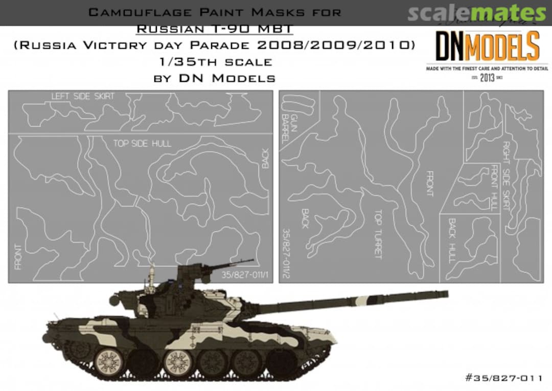 Boxart PAINT MASKS for Russian T-90A MBT (Victory Day Parade) 35/827-011 DN Models