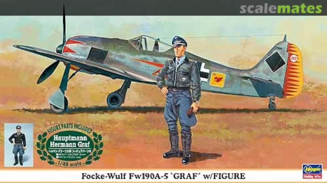 Boxart Focke-Wulf Fw190A-5 'Graf' w/Figure 09893 Hasegawa