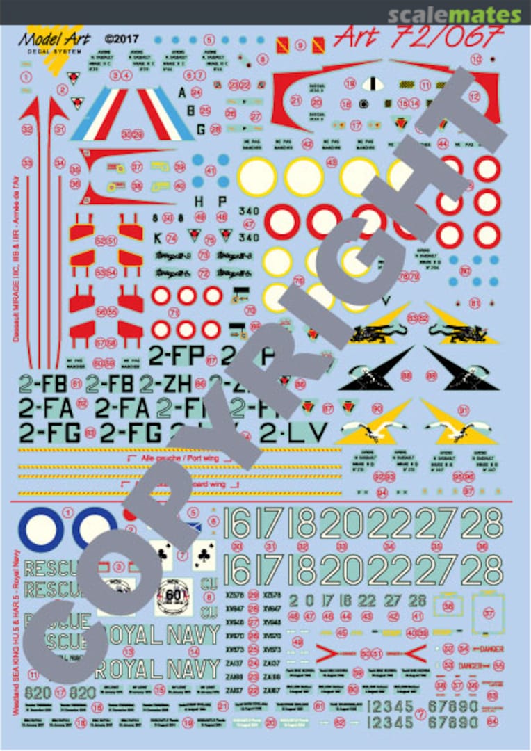 Boxart Dassault Mirage III; Westland Sea King 72/067 Model Art Decal System