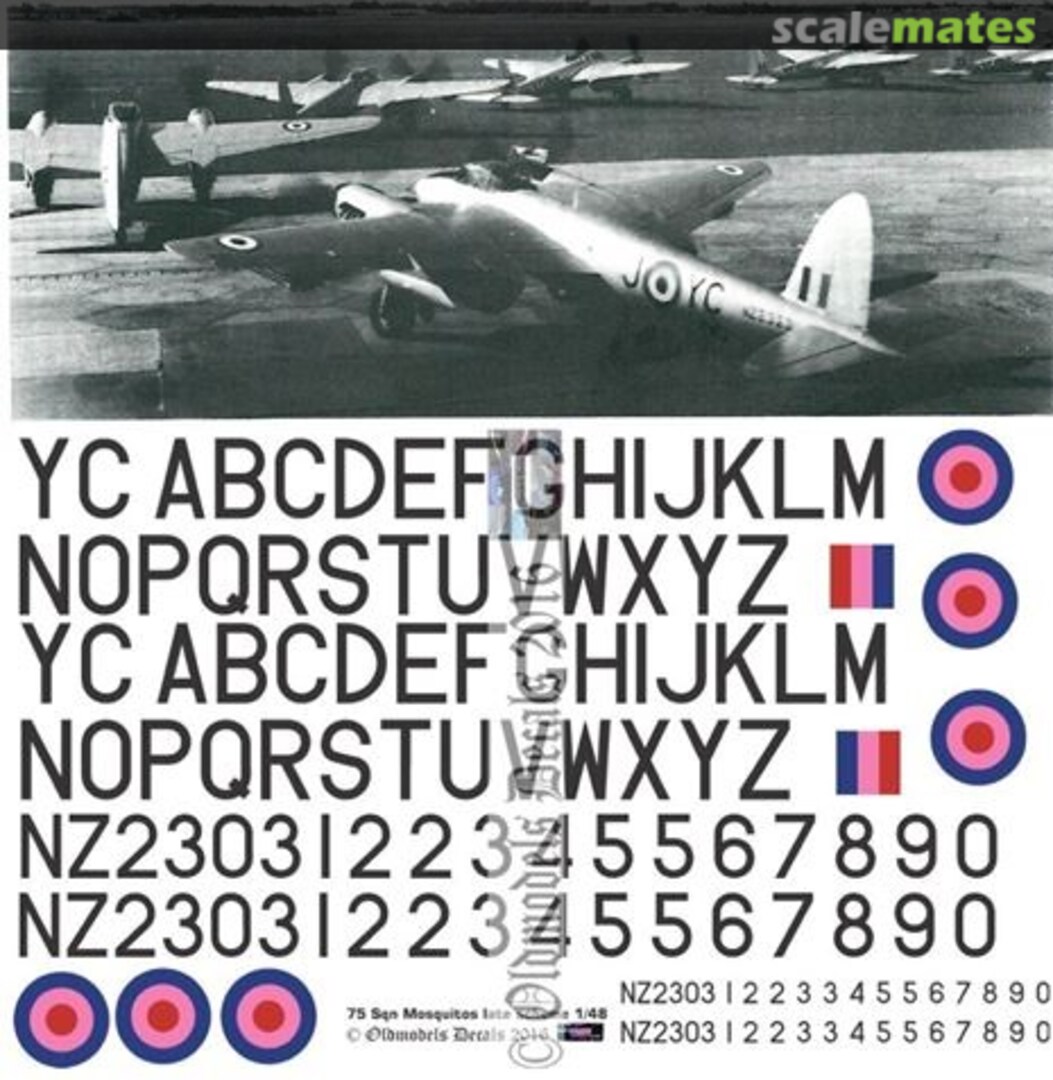 Boxart RNZAF Mosquitos late scheme OMD0947 Oldmodels Decals