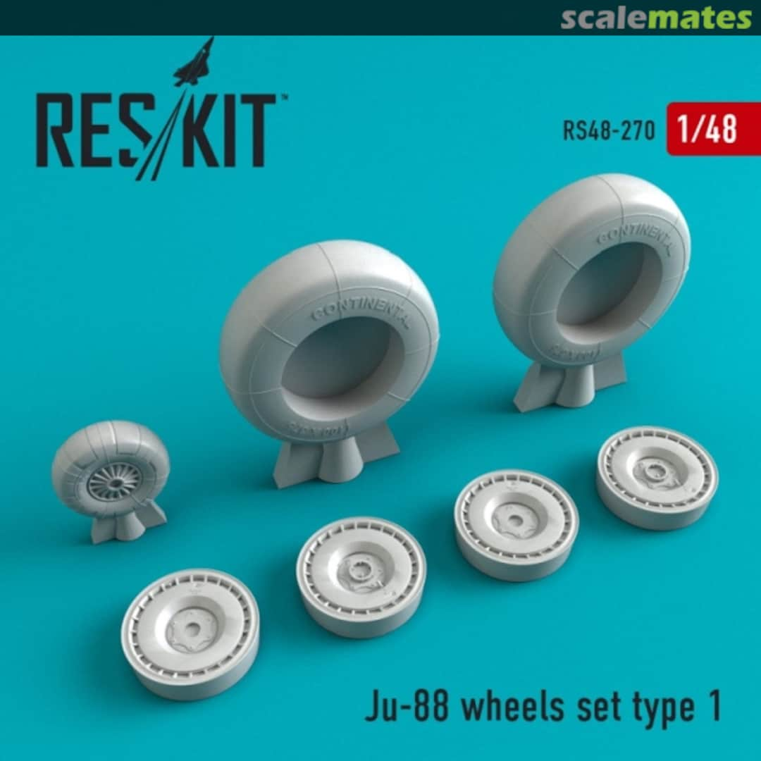 Boxart Ju 88 wheels set type 1 RS48-0270 ResKit