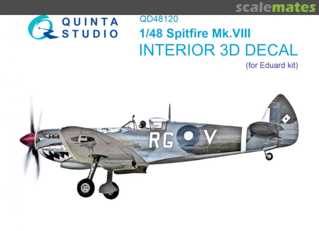 Boxart Spitfire Mk.VIII interior 3D decals QD48120 Quinta Studio