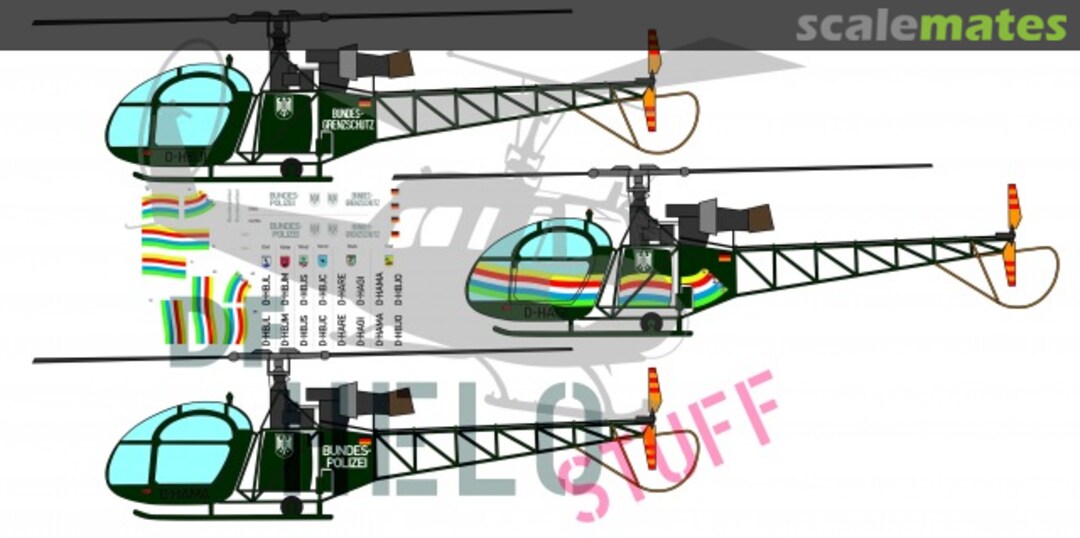 Boxart Alouette II Bundesgrenzschutz Bundespolizei DF22972 DF HeloStuff