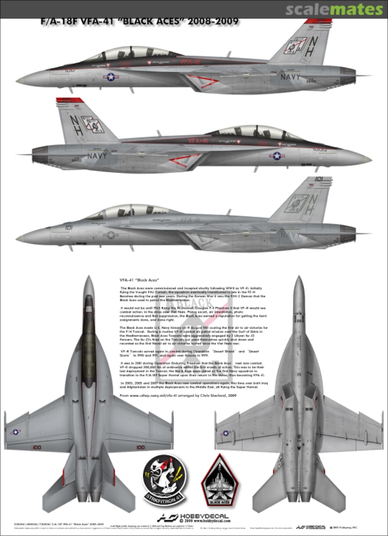 Boxart F/A-18F VFA-41 Black Aces 2008-2009 AL48009V1 HobbyDecal