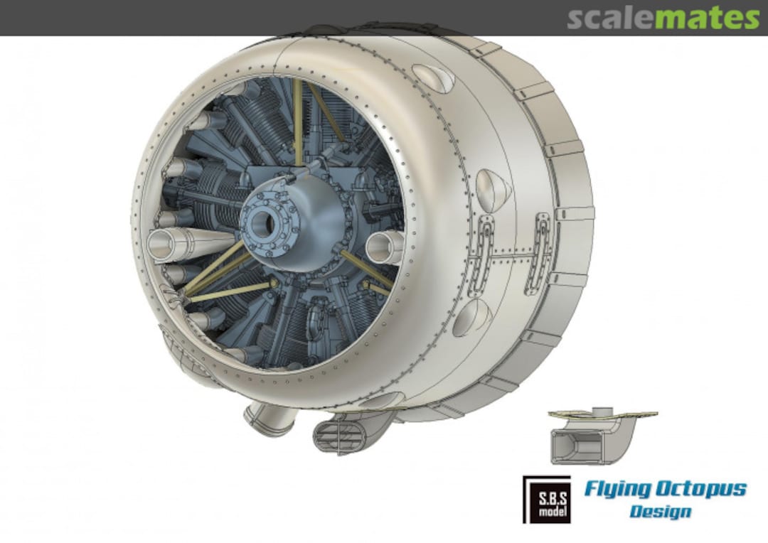 Boxart Westland Lysander Mk.I/Mk.III engine & cowling set SBS 48096 SBS Model