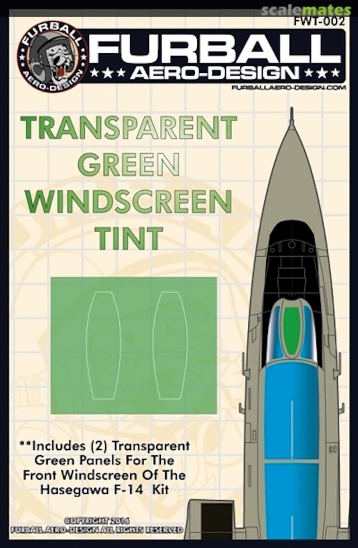 Boxart Transparent Green Windscreen Tint for F-14 Tomcat FWT-002 Furball Aero-Design