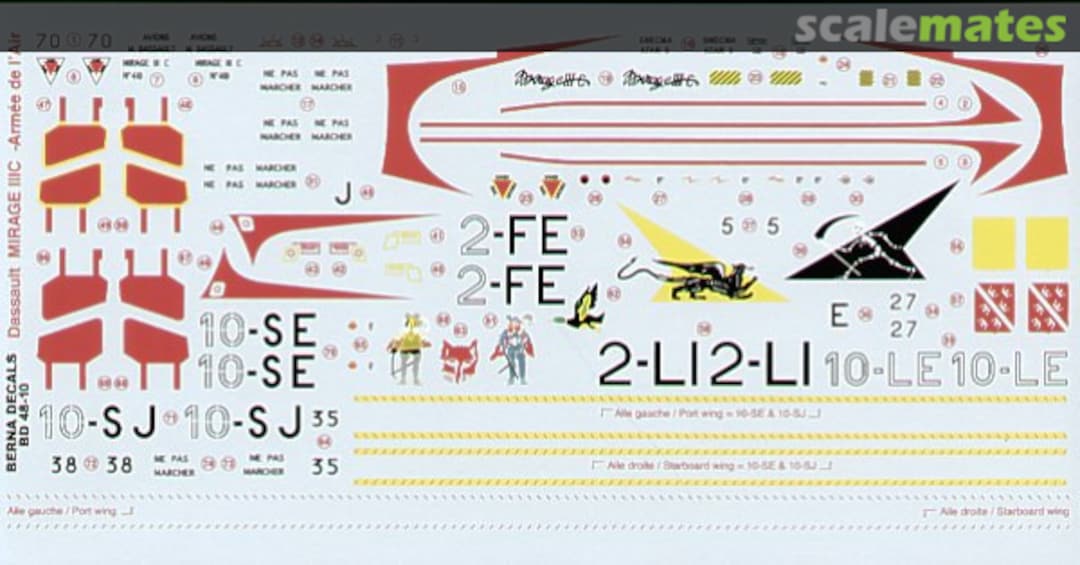 Boxart Dassault Mirage IIIC AdlA BD 48-10 Berna Decals