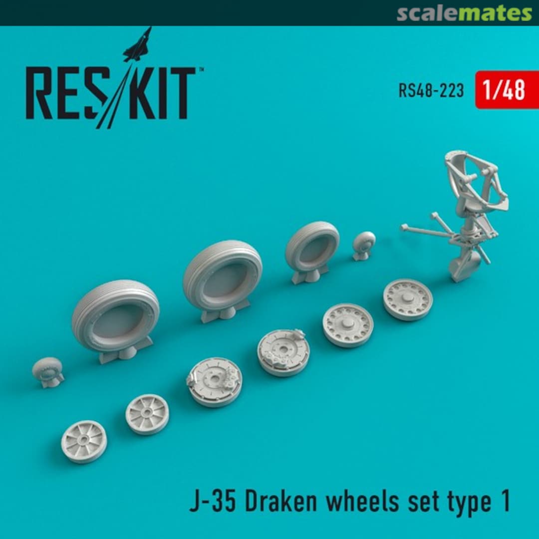 Boxart J-35 Draken wheels set (Type 1) RS48-0223 ResKit