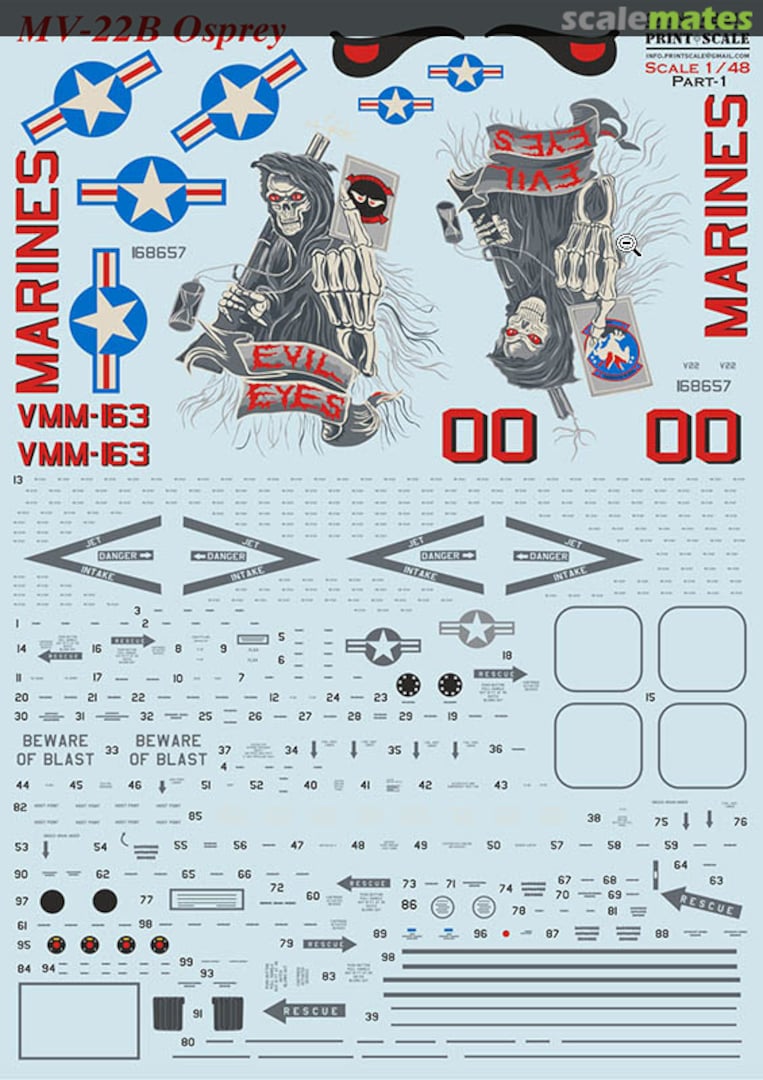 Contents MV-22B Osprey Part 1 48-213 Print Scale