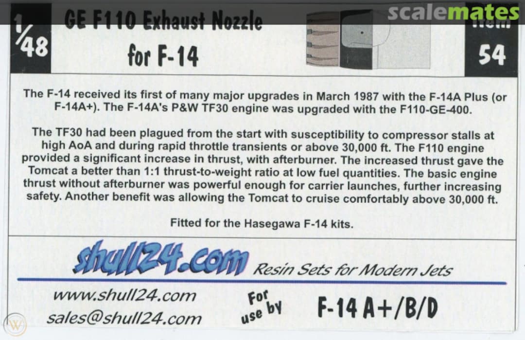 Boxart GE F110 Exhaust Nozzle for F-14 54 Shull24