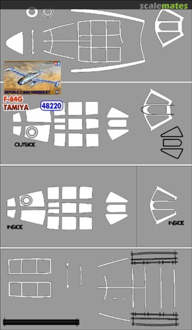 Boxart Mask for F84G Thunderjet 48220 Hobby Plus