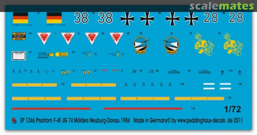 Boxart F-4F Phantom JG 74 Mölders Neuburg-Donau 1984 EP 1246 Peddinghaus-Decals