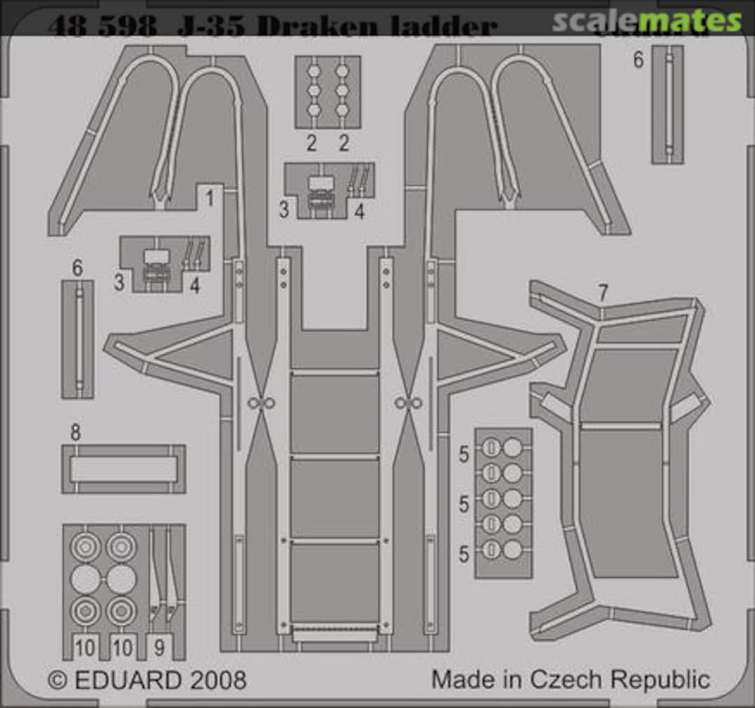 Boxart J-35 Draken Ladder 48598 Eduard