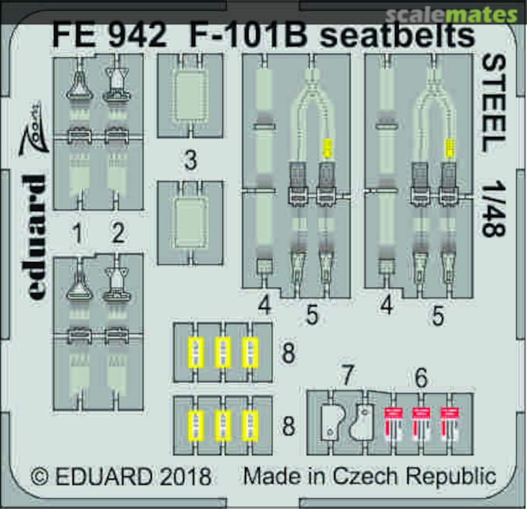 Boxart F-101B Voodoo - Seatbelts STEEL FE942 Eduard