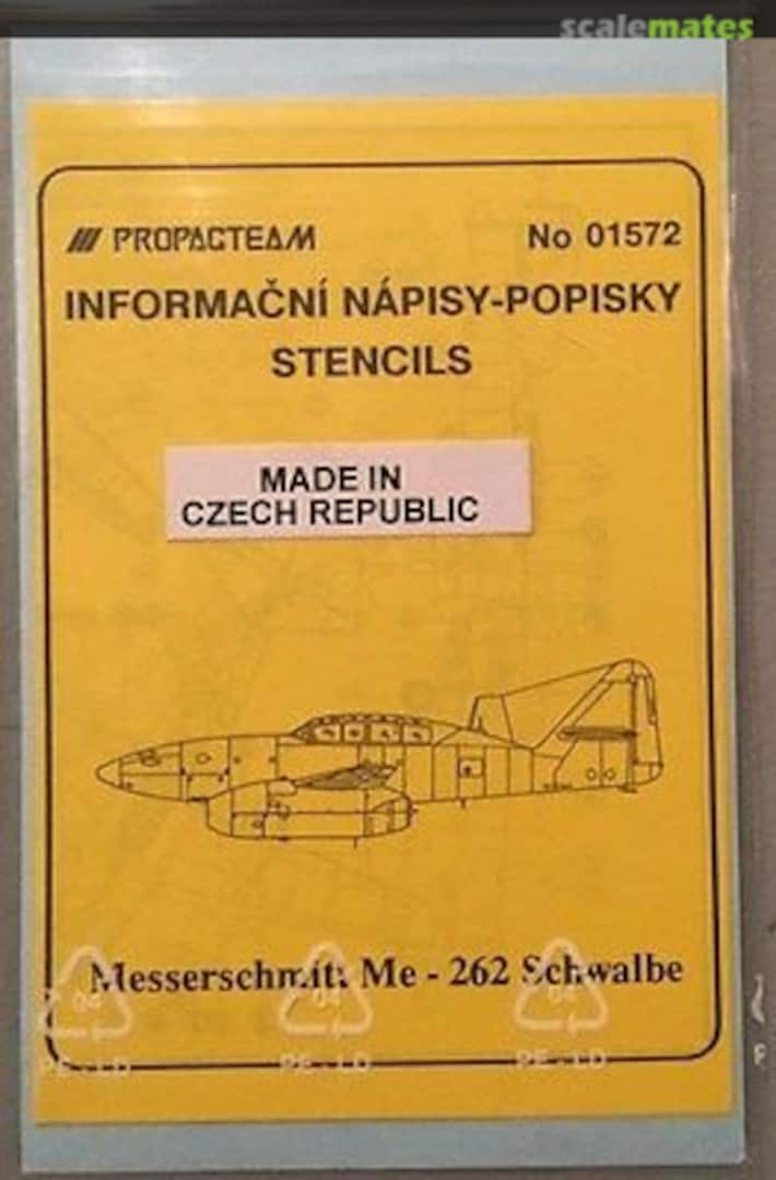 Boxart Messerschmitt Me 262 Schwalbe Stencils 01572 Propagteam