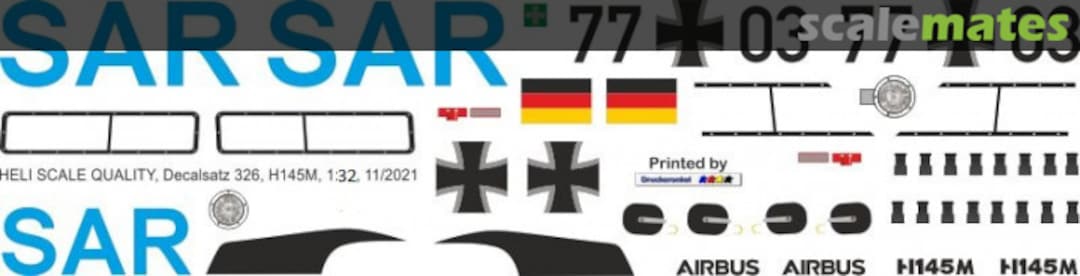 Boxart H145 / EC 145T2 - Bundeswehr SAR - 77+03 Decal 326 Heli Scale Quality