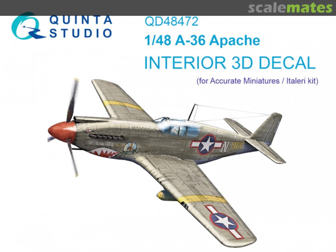 Boxart A-36 Apache interior 3D decals QD48472 Quinta Studio