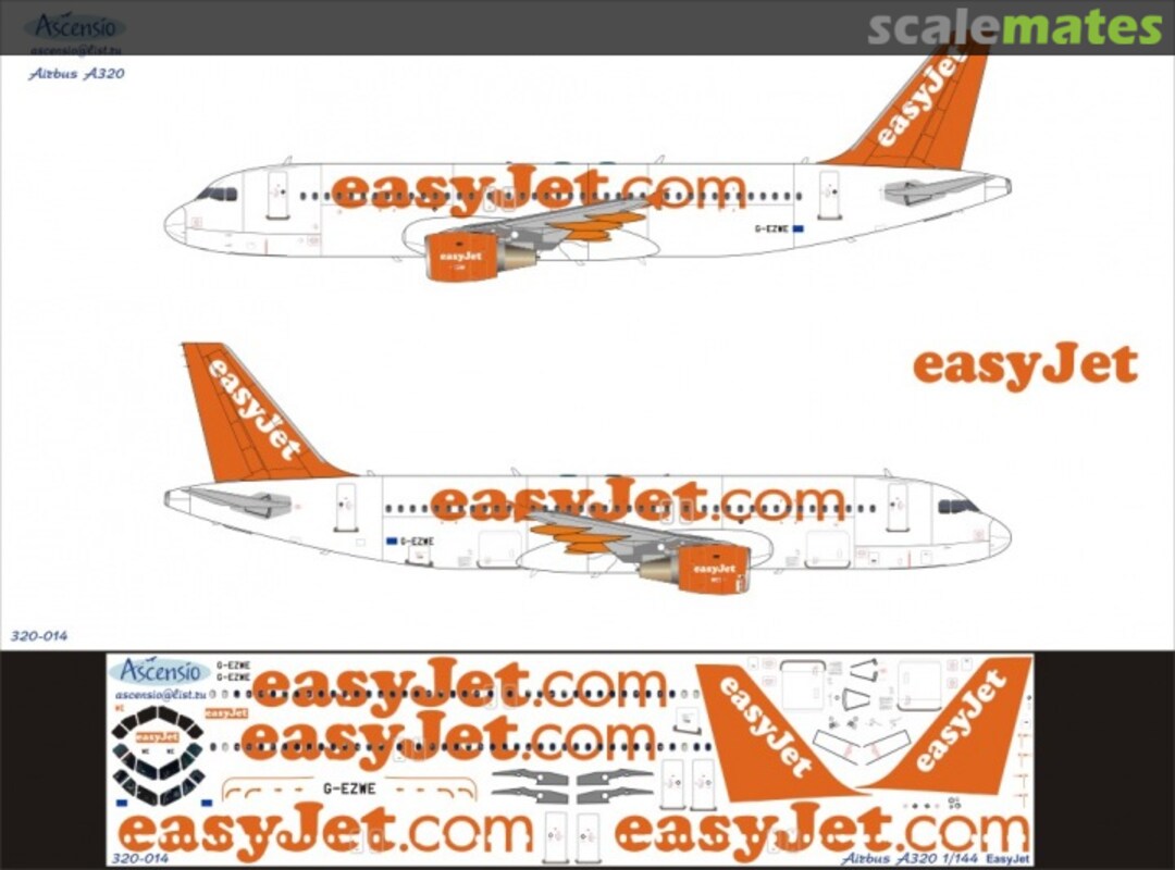 Boxart Airbus A320 EasyJet 320-014 Ascensio