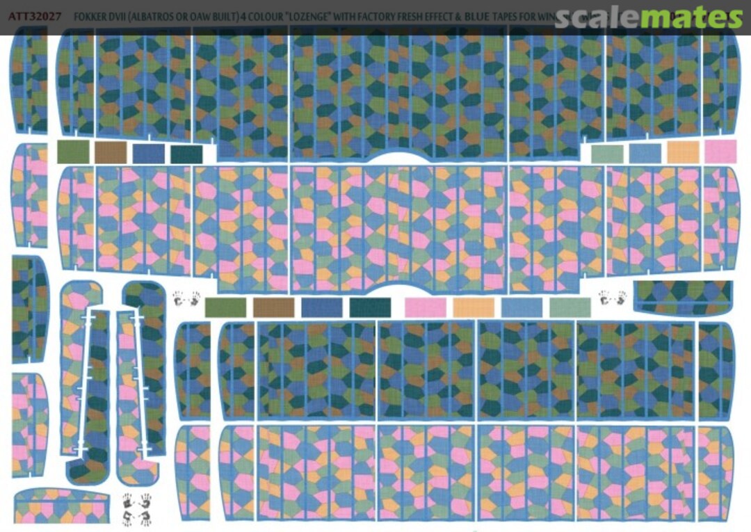 Boxart Fokker D.VII (Albatros or OAW built) 4 colour 'lozenge' ATT32027 Aviattic