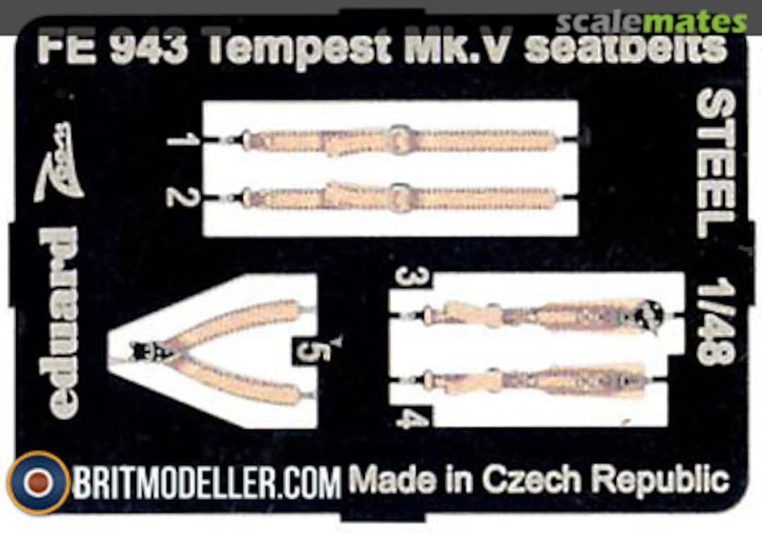 Boxart Tempest Mk.V seatbelts STEEL FE943 Eduard