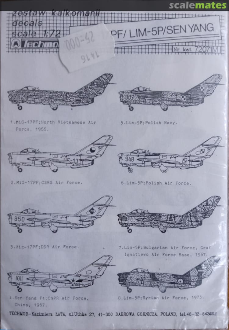 Boxart MiG-17PF / Lim-5P/ Sen Yang 72071M Techmod