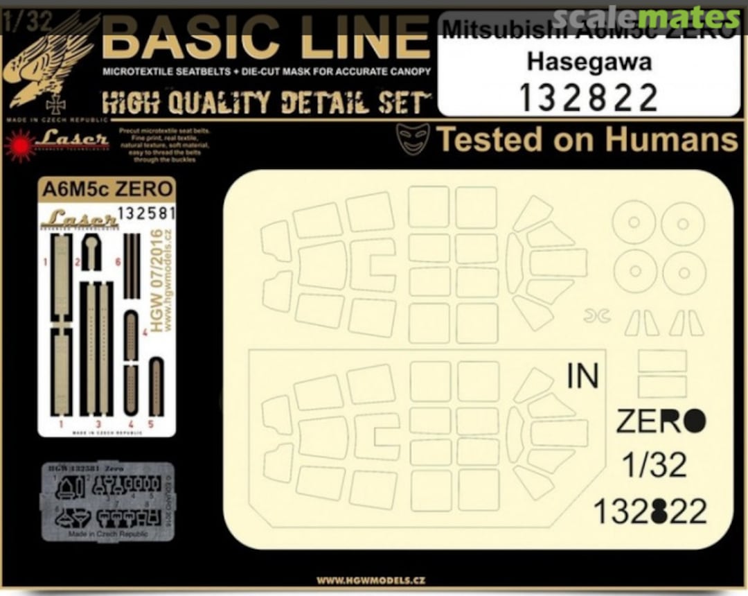 Boxart A6M5c Zero - Basic Line / Seatbelts + masks 132822 HGW Models