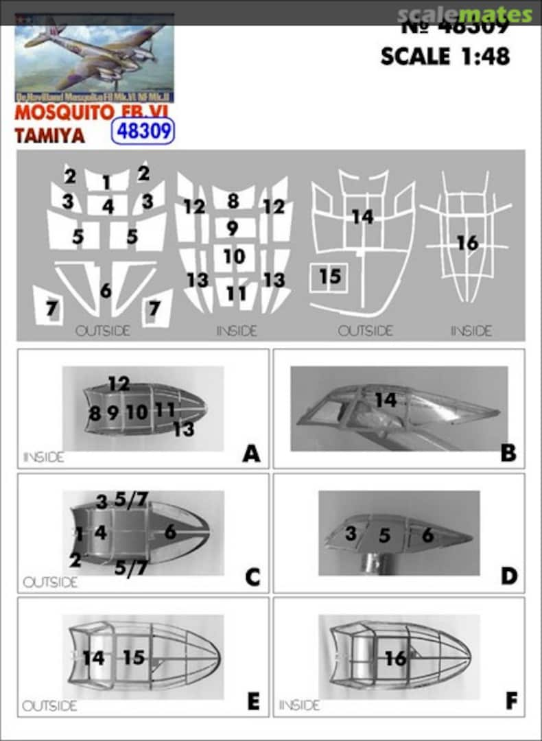 Boxart Mask for Mosquito FB.VI 48309 Hobby Plus