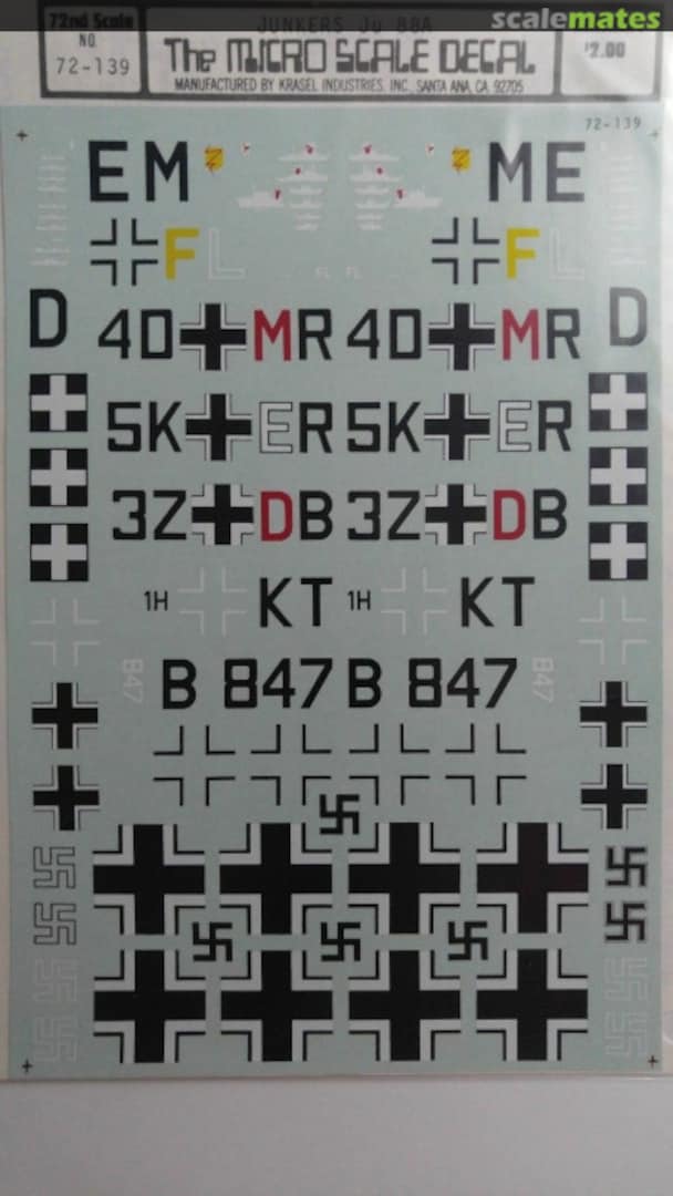 Boxart JU 88A 72-0139 Microscale