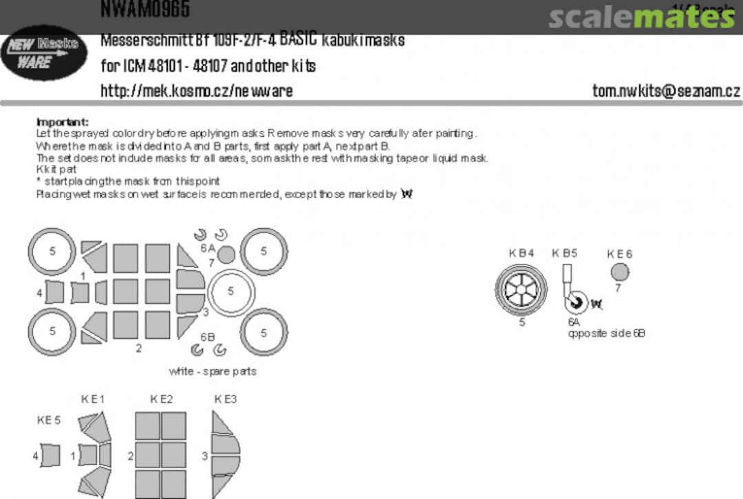 Boxart Messerschmit Bf 109F-2/F-4 BASIC kasbuki masks NWAM0965 New Ware