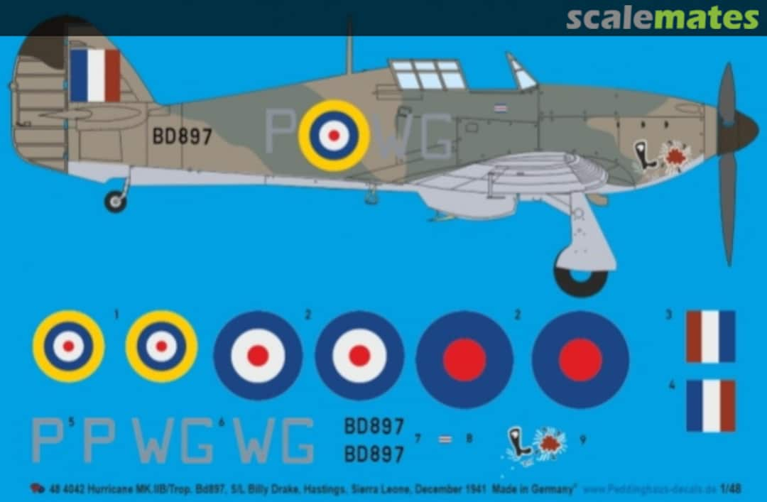 Boxart Hurricane MK IIB/Trop. 48 4042 Peddinghaus-Decals