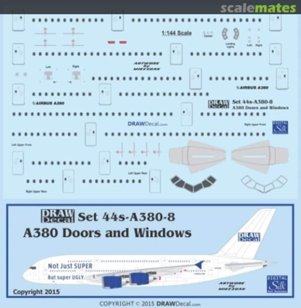 Boxart A380 Doors and Windows 44-A380-8 Draw Decal