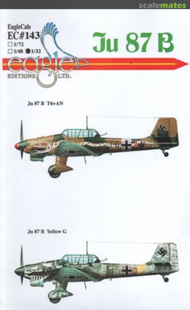 Boxart Ju 87 B/B-2 St.G. 2 EagleCals EC72-143 Eagle Editions