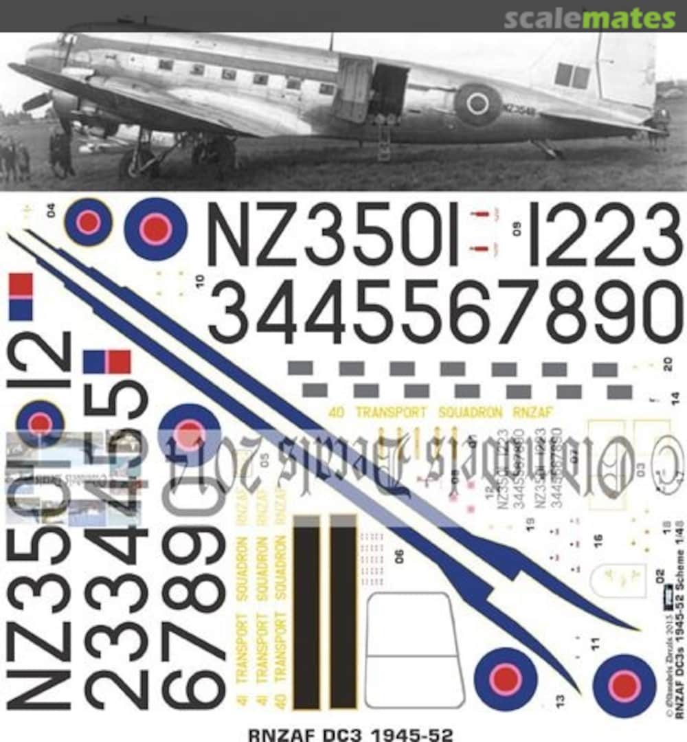 Boxart RNZAF DC-3 1945-52 OMD0848 Oldmodels Decals