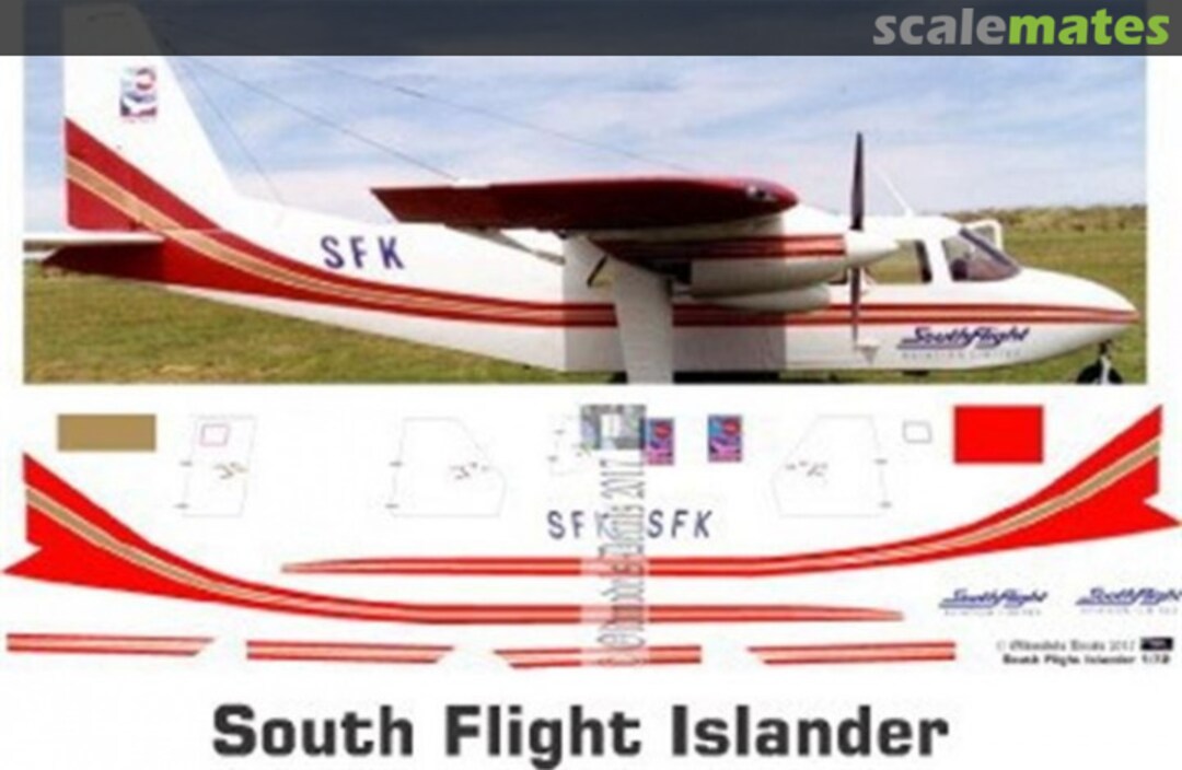 Boxart Islander - South Flight OMD1183 Oldmodels Decals