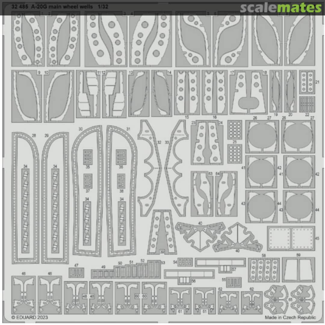 Boxart A-20G main wheel wells 32485 Eduard