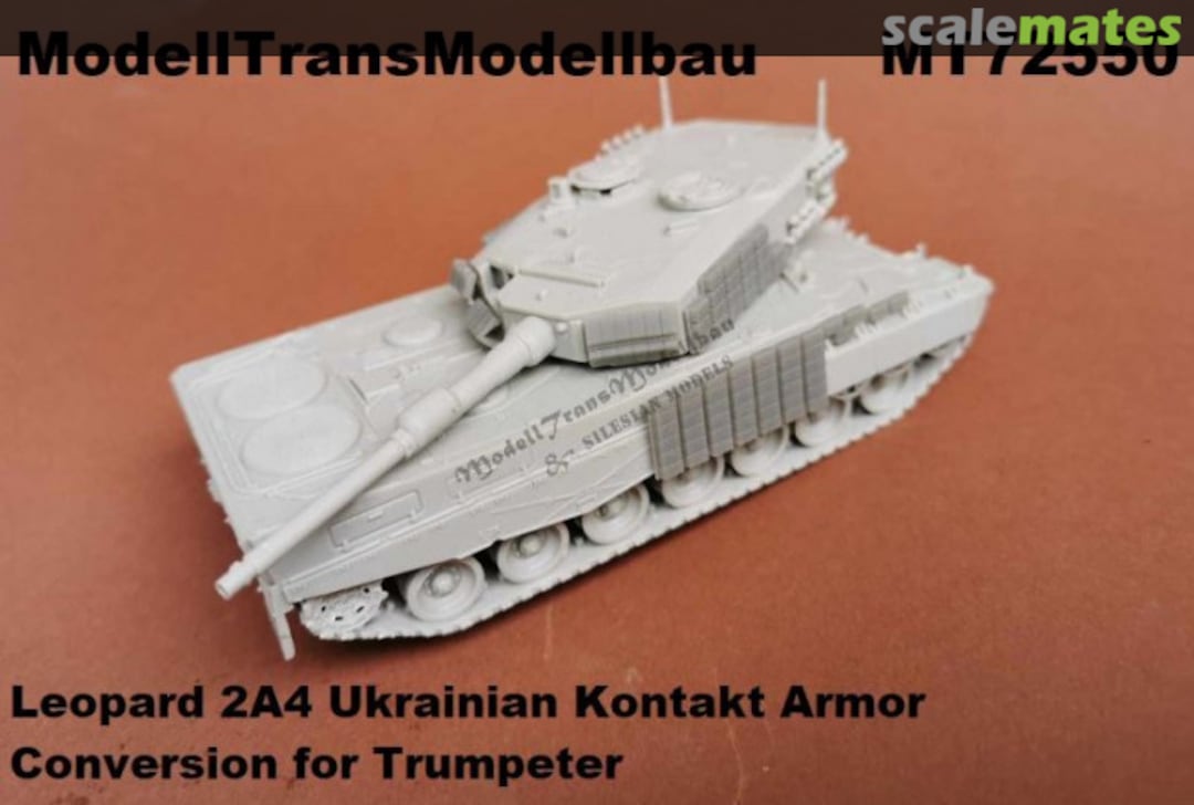 Boxart Leopard 2A4 Ukrainian Kontakt Armor MT72550 Modell Trans Modellbau