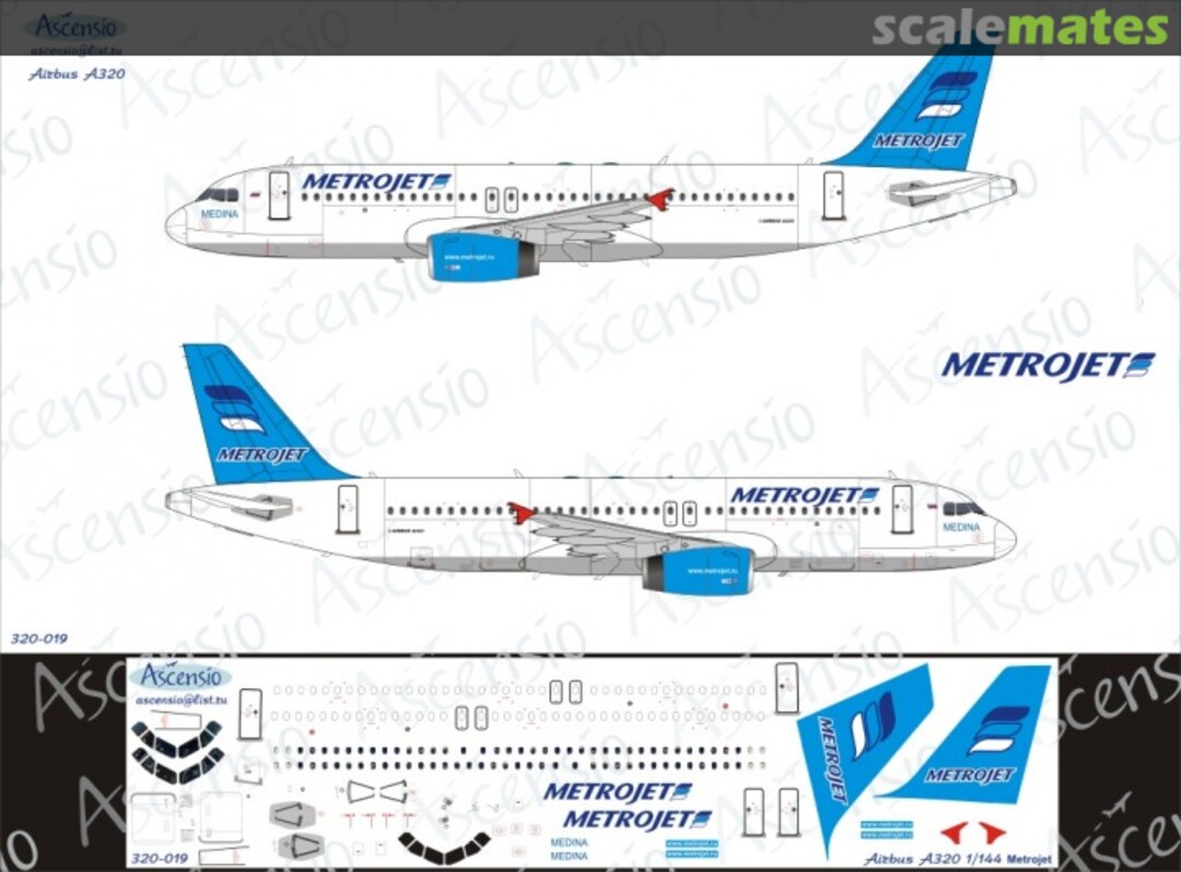 Boxart Airbus A320 Metrojet 320-019 Ascensio