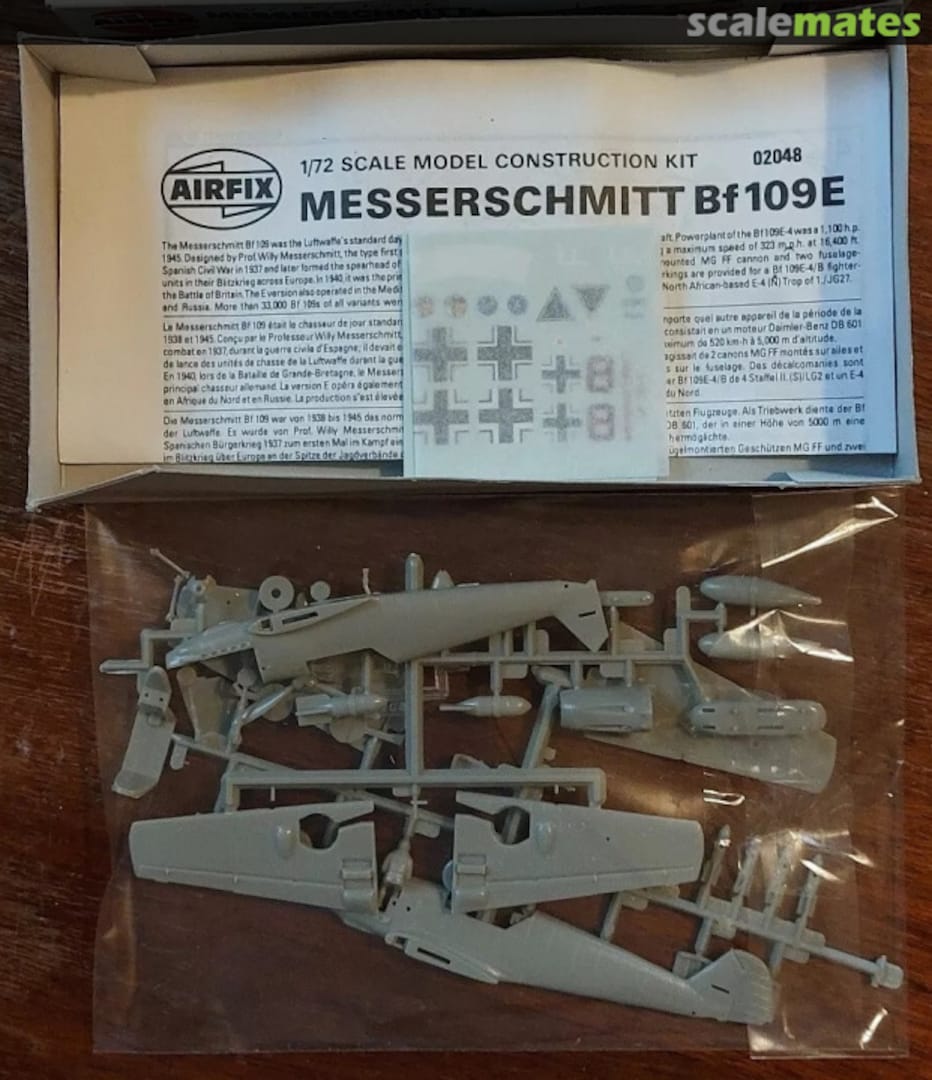 Contents Me Bf 109E 02048 Airfix